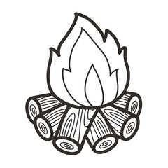Outline fire camping elements 