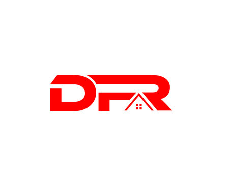 DFR TYPOGRAPHY REAL ESTATE LOGO ICON CONSTRUCTION ARCHITECTURE BUILDING LOGO