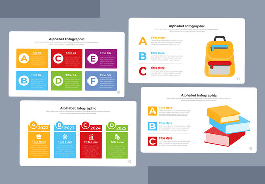 Info Chart Layout with Alphabet Accents