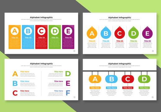 Colorful Theme Based Alphabet Infographic Layout