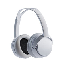 White wireless headphones on white background