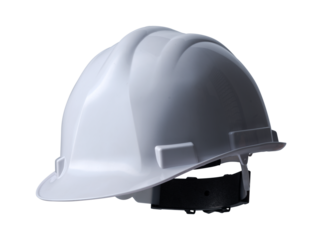 Construction white helmet for workers on an isolated background.