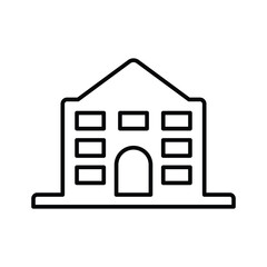 Academic, academy, building icon. Line, outline symbol.