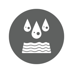 Absorbent, absorbing, drops icon.