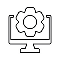 Absolute, complete, computer icon. Line, outline symbol.