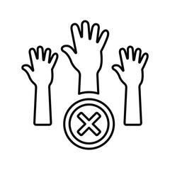 Fototapeta premium Absent, absenteeism, hand icon. Line, outline symbol.