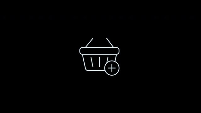 shopping basket icon Animation loop motion graphics video transparent background with alpha channel