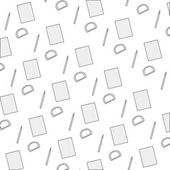 Obraz premium Pencils, rulers and lined sheets for school or study texture