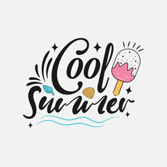 Summer lettering quote. Seasonal inspirational hand written lettering, isolated on white background. Vector illustration