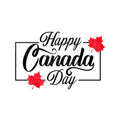 Happy Canada Day, Canada Day vector lettering design.