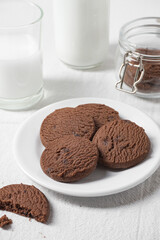 Classic Chocolate Chip Butter Cookies. Traditional British dessert snack or breakfast food