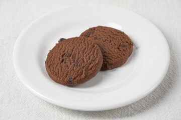 Classic Chocolate Chip Butter Cookies. Traditional British dessert snack or breakfast food