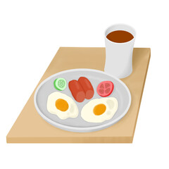 Illustration of food, healthy food menu in the morning before doing activities