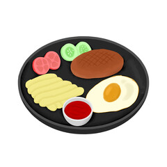 Illustration of food, healthy food menu in the morning before doing activities