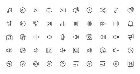 Music notes icon set, Music notes symbol,Music and sound icon set.