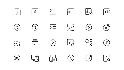 Music notes icon set, Music notes symbol,Music and sound icon set.