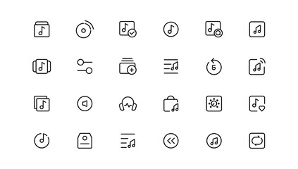 Music notes icon set, Music notes symbol,Music and sound icon set.