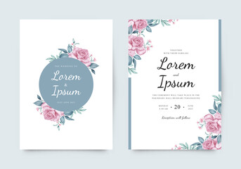 Beautiful wedding invitation with watercolor floral