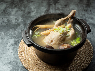 samgyetang, chicken soup with ginseng