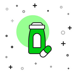 Filled outline Sedative pills icon isolated on white background. Vector