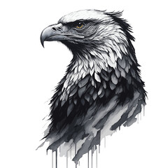 Fototapeta premium Eagle head with American flag colors (Generative AI)