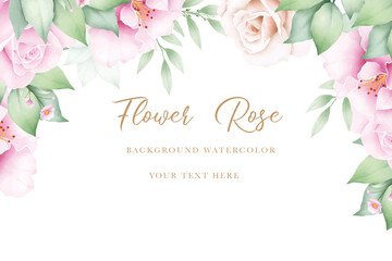 Hand draw Floral Rose watercolor background