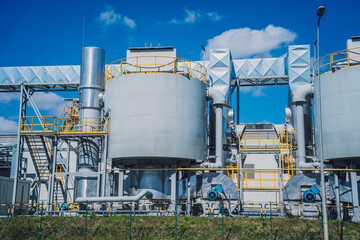 A modern factory building by the highway road