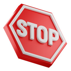 stop red sign 3d icon
