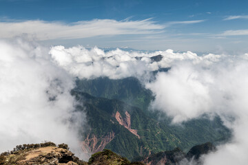 Niubei Mountain sea of clouds in Western Sichuan plateau, Sichuan province, China.