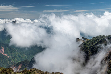 Niubei Mountain sea of clouds in Western Sichuan plateau, Sichuan province, China.