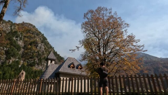 Traveling Theth village rural city in Theth national park, Albania