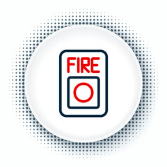 Line Fire alarm system icon isolated on white background. Pull danger fire safety box. Colorful outline concept. Vector