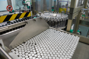 Processing line with production of vaccine manufacture.