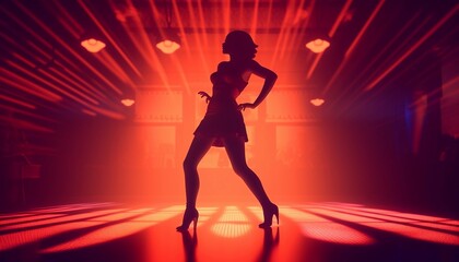 Fototapeta na wymiar a party girl, dancing girl in a disco, a club