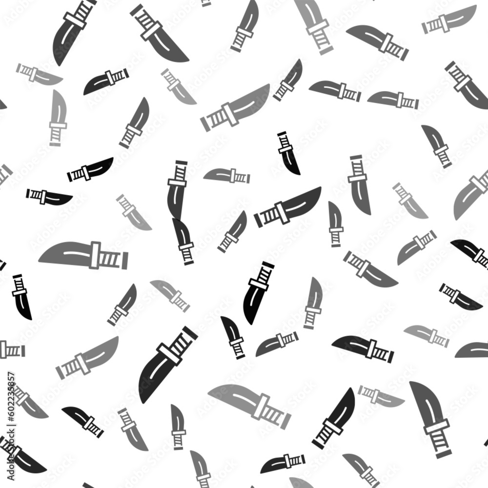 Poster black dagger icon isolated seamless pattern on white background. knife icon. sword with sharp blade.