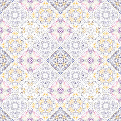 Ornate floral seamless texture, endless pattern with vintage mandala elements.