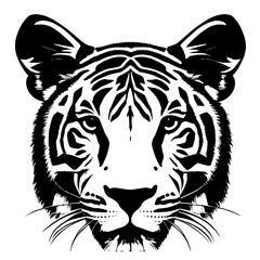 Animal head vector design black and white
