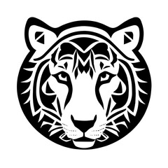 Animal head vector design black and white
