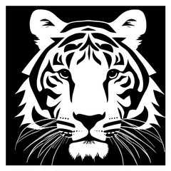 Animal head vector design black and white
