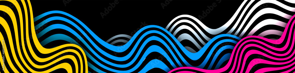 Aufkleber modern abstract background with color wave lines. curved stripes layer background. vector eps 10