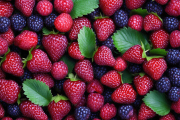 Fototapeta premium mulberrys and strawberrys in garden