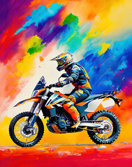 Abstract Style Enduro Rider - 602238257