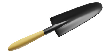 Garden shovel on an isolated background. Close-up 3D rendering.