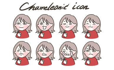 Chameleonic icons Girl 8 types