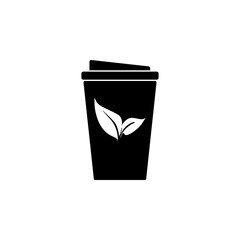 Paper cup . black sign design