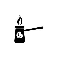 Cezve, coffeepot , coffee utensils , black sign design