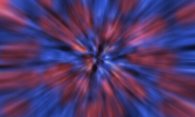 Abstract graphic background with color manipulation. Explosion effect in strong red and blue.
