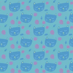 Meubelstickers seamless pattern with cats © adorablepaws