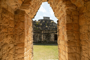 Entrance arch to Ancient Maya city of Ek Balam, Yucatan , Mexico