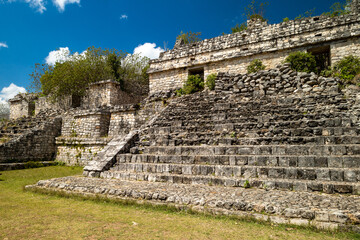 One of 'The Twins' in the Mayan ruins of Ek' Balam located in the Yucatan Peninsula, Mexico.